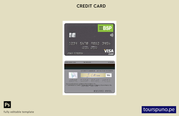lista para imprimir plantilla de tarjeta de débito visa Fiji Bank of South Pacif